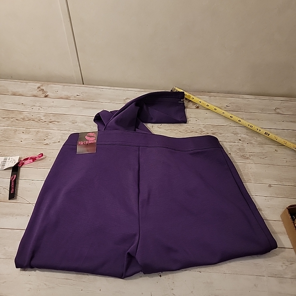 Flirtatious Size L Women's Pull On Dress Pants Acai Purple Large - Picture 3 of 14